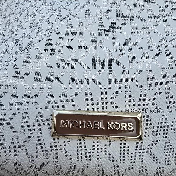 Michael Kors Lexington MK Signature Cream Brown Tote Shoulder Bag Tote Purse - Picture 5 of 12